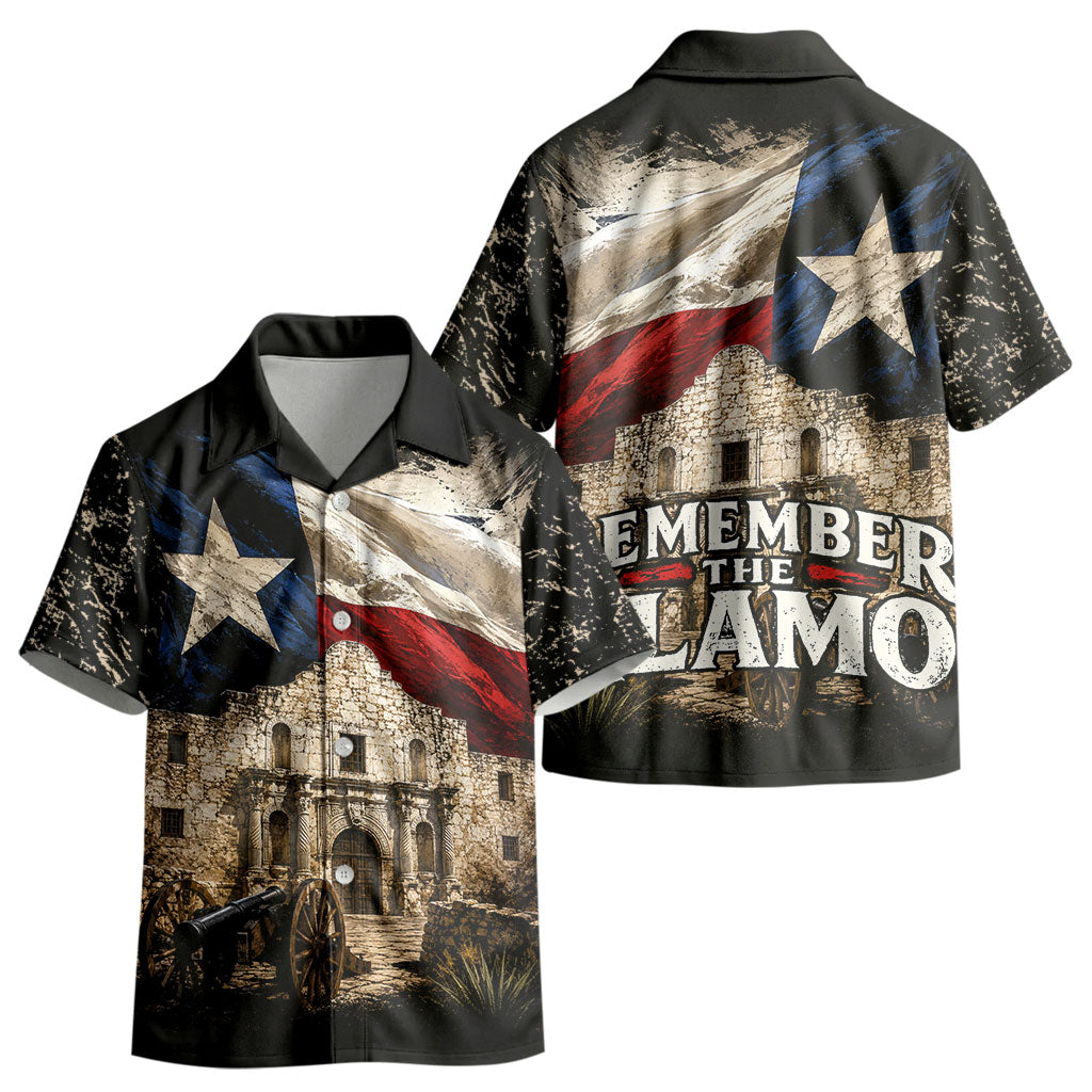 Remember The Alamo Texas Flag Kid Hawaiian Shirt Distressed Historical Texan Pride