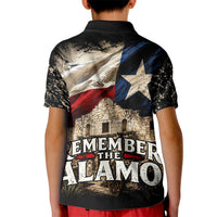 Remember The Alamo Texas Flag Kid Polo Shirt Distressed Historical Texan Pride