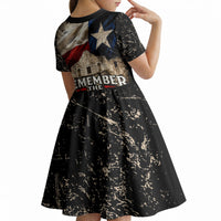 Remember The Alamo Texas Flag Kid Short Sleeve Dress Distressed Historical Texan Pride