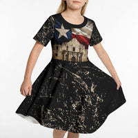Remember The Alamo Texas Flag Kid Short Sleeve Dress Distressed Historical Texan Pride