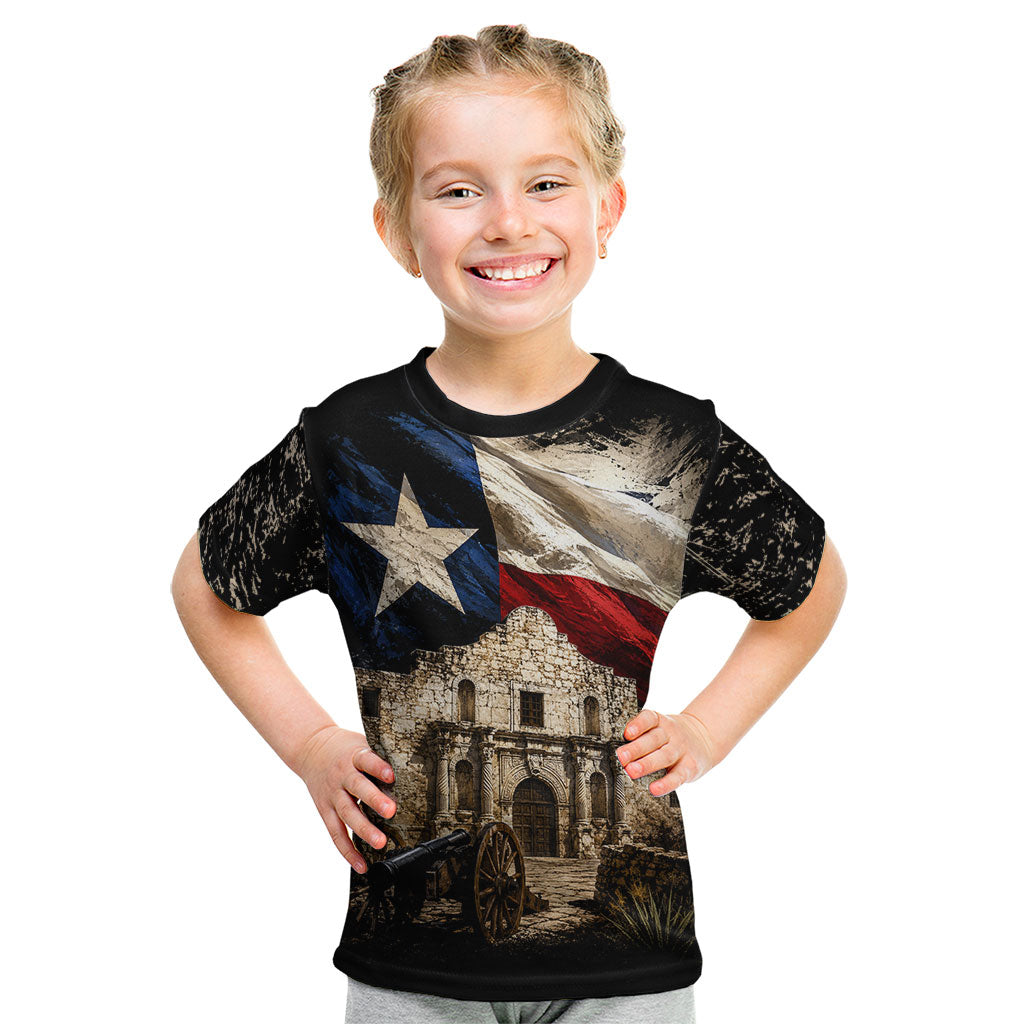 Remember The Alamo Texas Flag Kid T Shirt Distressed Historical Texan Pride