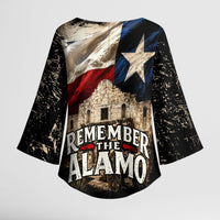 Remember The Alamo Texas Flag Kimono Sleeve Blouse Distressed Historical Texan Pride