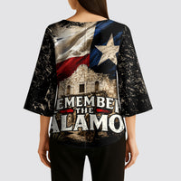 Remember The Alamo Texas Flag Kimono Sleeve Blouse Distressed Historical Texan Pride