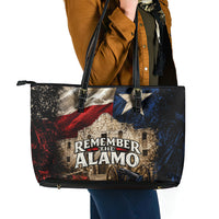 Remember The Alamo Texas Flag Leather Tote Bag Distressed Historical Texan Pride