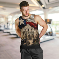 Remember The Alamo Texas Flag Men Tank Top Distressed Historical Texan Pride