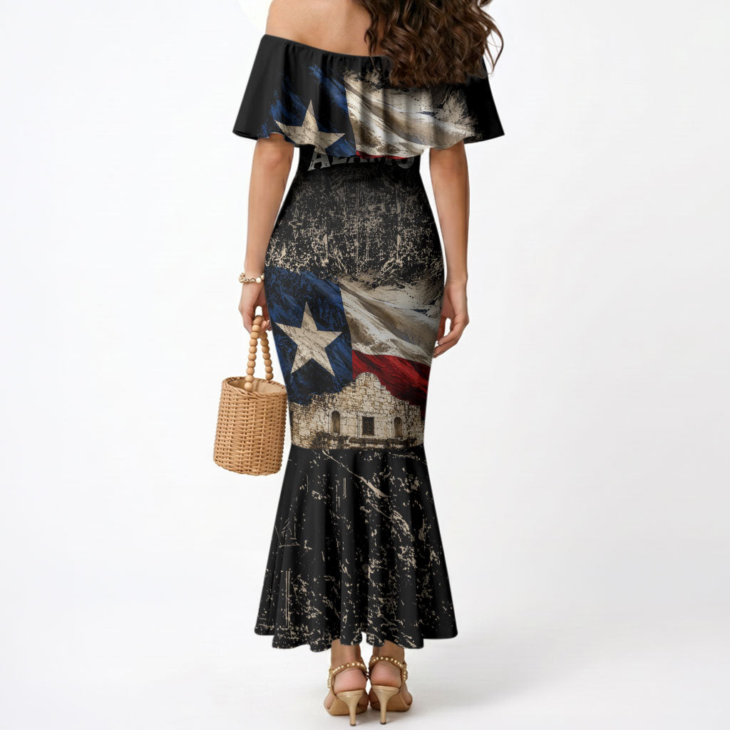 Remember The Alamo Texas Flag Mermaid Dress Distressed Historical Texan Pride