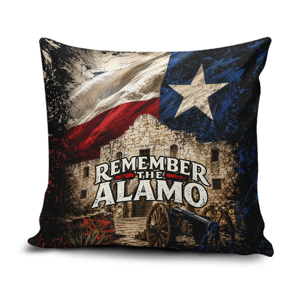 Remember The Alamo Texas Flag Pillow Cover Distressed Historical Texan Pride