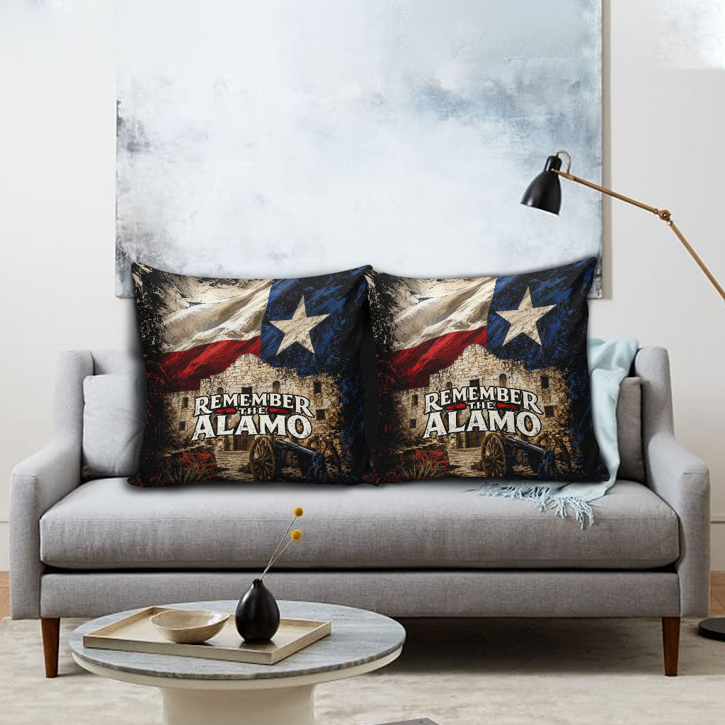 Remember The Alamo Texas Flag Pillow Cover Distressed Historical Texan Pride