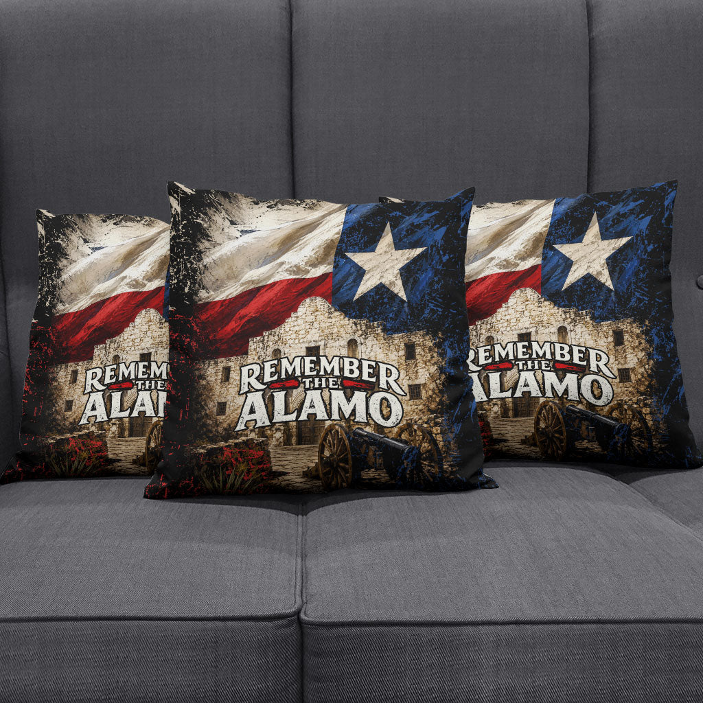 Remember The Alamo Texas Flag Pillow Cover Distressed Historical Texan Pride
