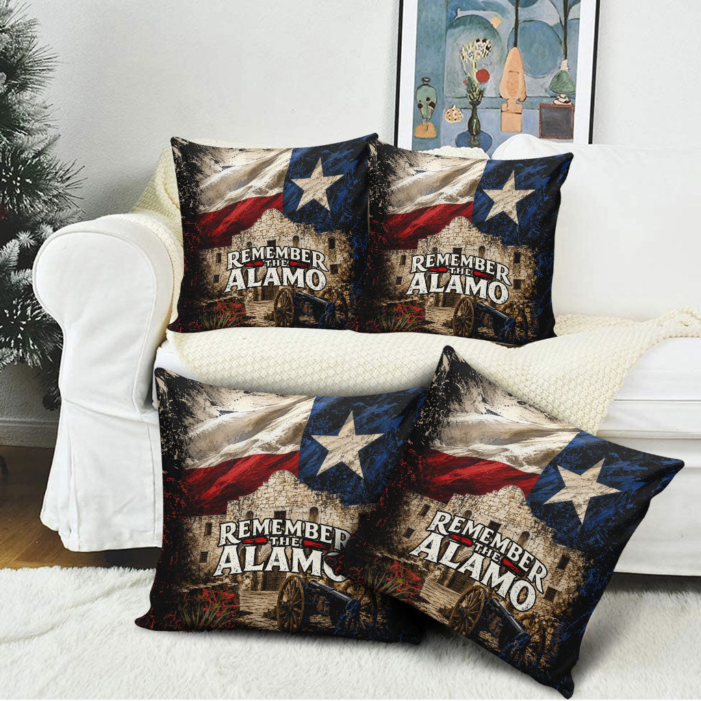 Remember The Alamo Texas Flag Pillow Cover Distressed Historical Texan Pride