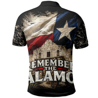 Remember The Alamo Texas Flag Polo Shirt Distressed Historical Texan Pride