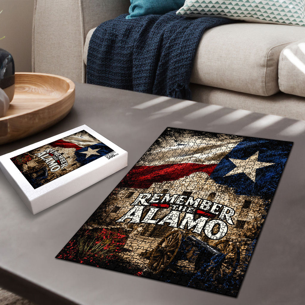 Remember The Alamo Texas Flag Puzzle Distressed Historical Texan Pride