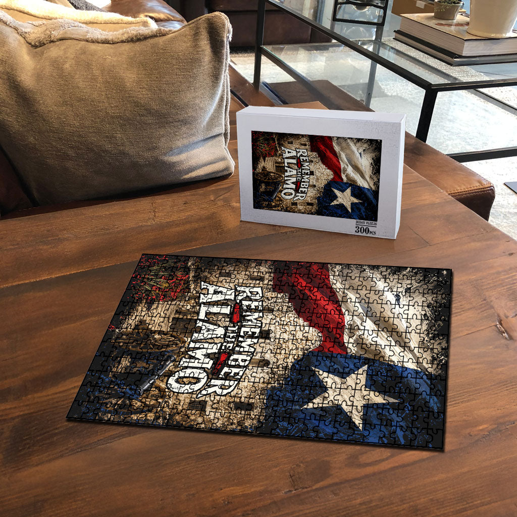 Remember The Alamo Texas Flag Puzzle Distressed Historical Texan Pride