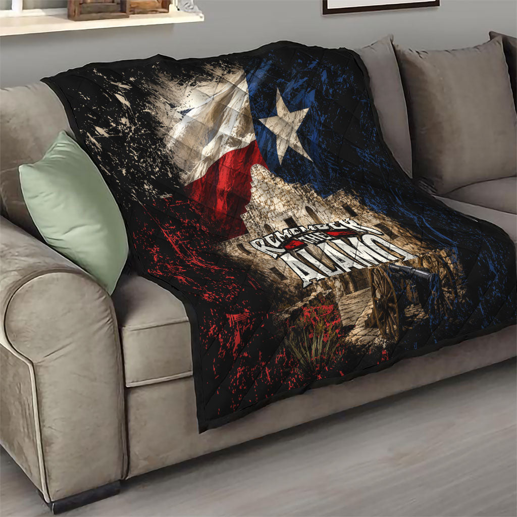 Remember The Alamo Texas Flag Quilt Distressed Historical Texan Pride