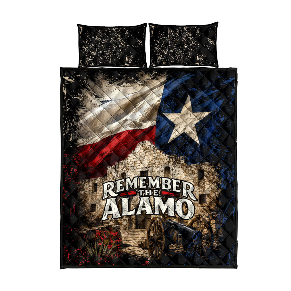Remember The Alamo Texas Flag Quilt Bed Set Distressed Historical Texan Pride