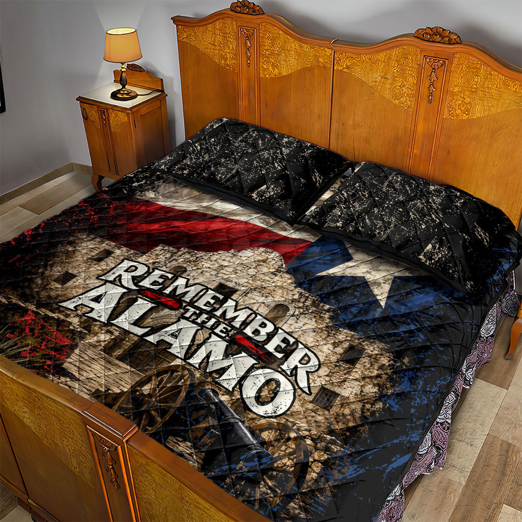 Remember The Alamo Texas Flag Quilt Bed Set Distressed Historical Texan Pride