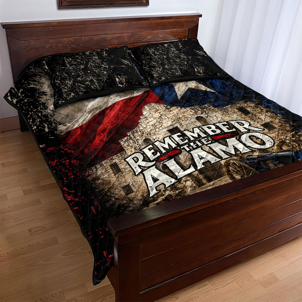 Remember The Alamo Texas Flag Quilt Bed Set Distressed Historical Texan Pride