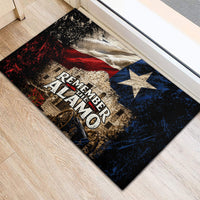 Remember The Alamo Texas Flag Rubber Doormat Distressed Historical Texan Pride