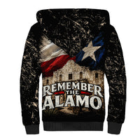 Remember The Alamo Texas Flag Sherpa Hoodie Distressed Historical Texan Pride