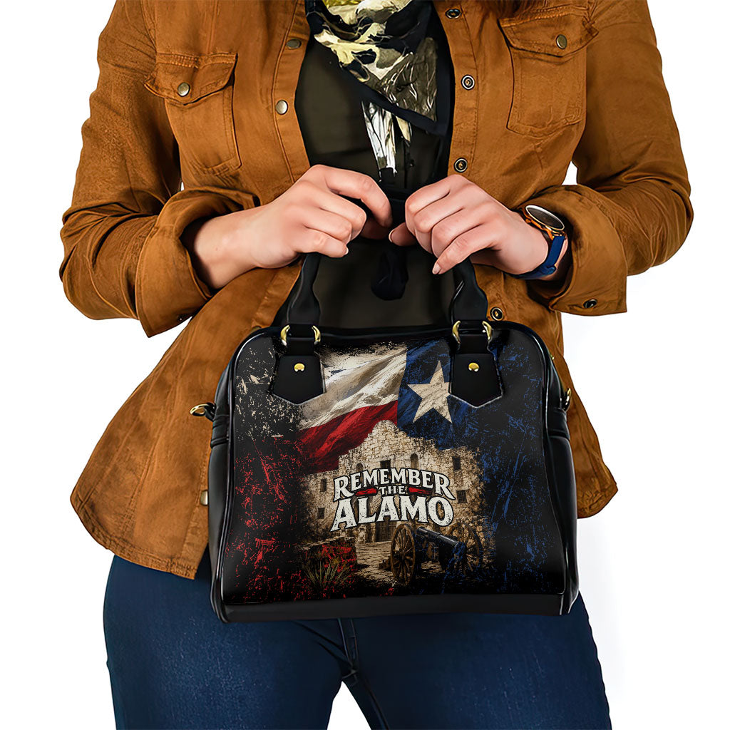 Remember The Alamo Texas Flag Shoulder Handbag Distressed Historical Texan Pride
