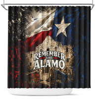 Remember The Alamo Texas Flag Shower Curtain Distressed Historical Texan Pride