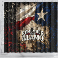 Remember The Alamo Texas Flag Shower Curtain Distressed Historical Texan Pride