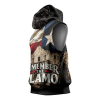 Remember The Alamo Texas Flag Sleeveless Hoodie Distressed Historical Texan Pride