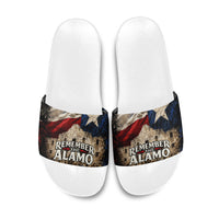 Remember The Alamo Texas Flag Slide Sandals Distressed Historical Texan Pride