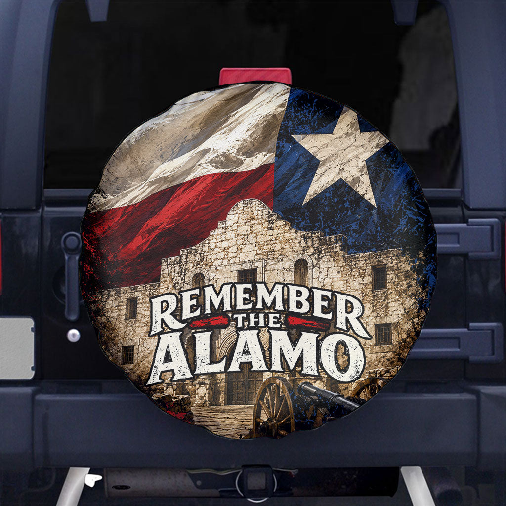 Remember The Alamo Texas Flag Spare Tire Cover Distressed Historical Texan Pride