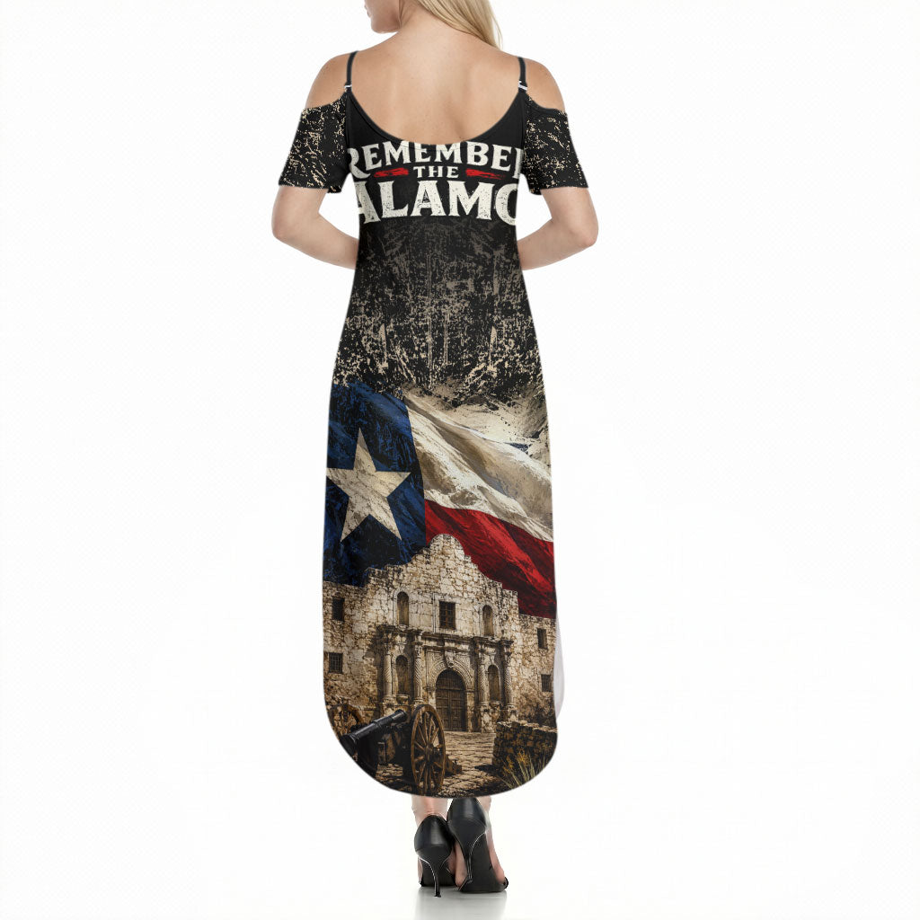 Remember The Alamo Texas Flag Summer Maxi Dress Distressed Historical Texan Pride