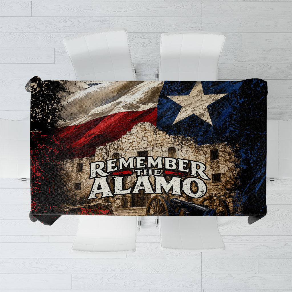 Remember The Alamo Texas Flag Tablecloth Distressed Historical Texan Pride