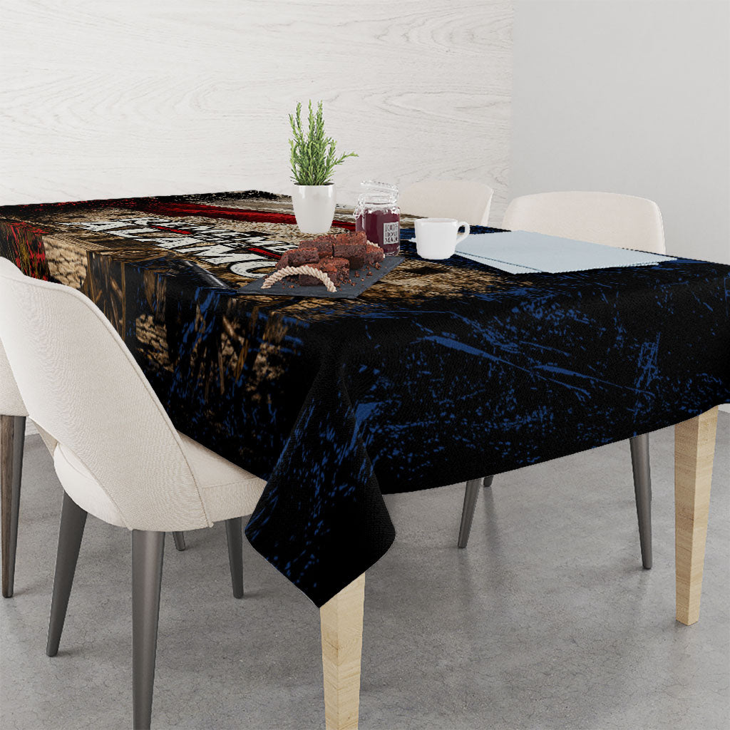 Remember The Alamo Texas Flag Tablecloth Distressed Historical Texan Pride