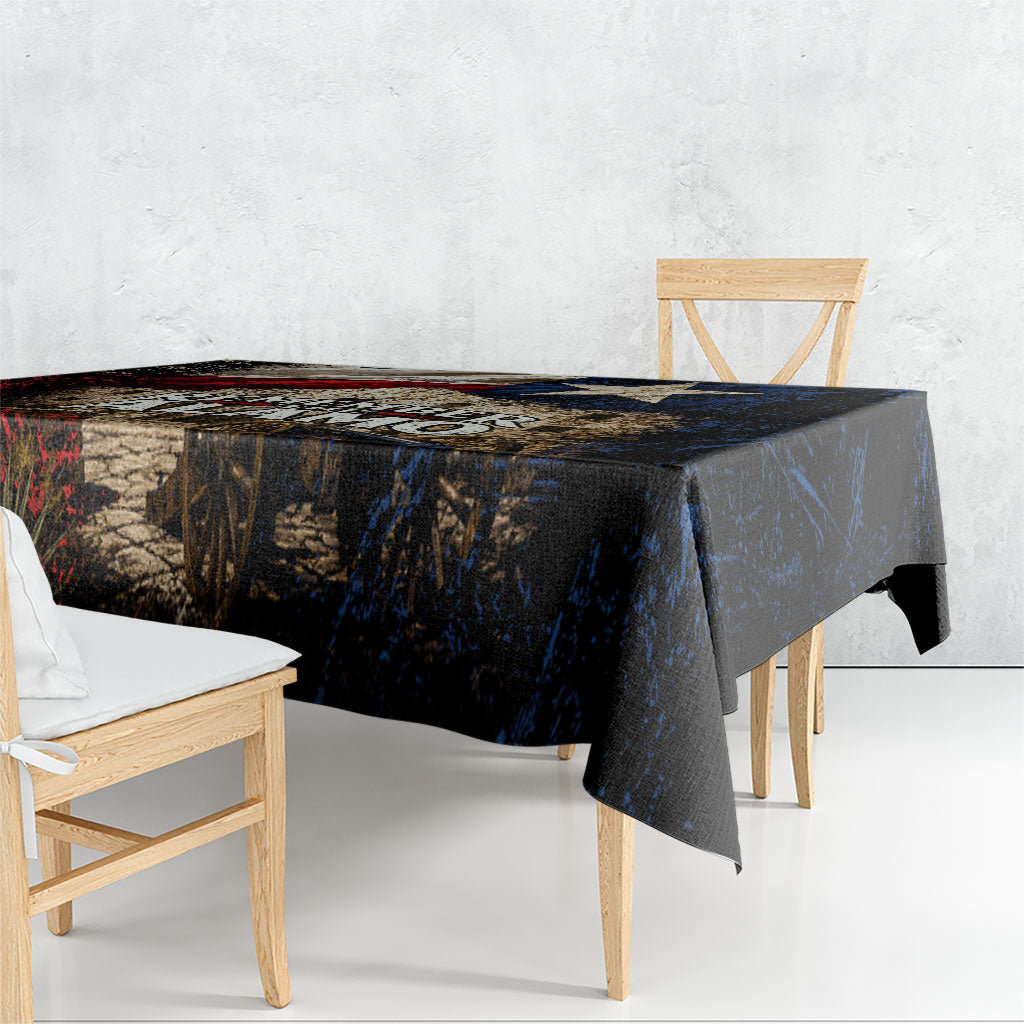 Remember The Alamo Texas Flag Tablecloth Distressed Historical Texan Pride