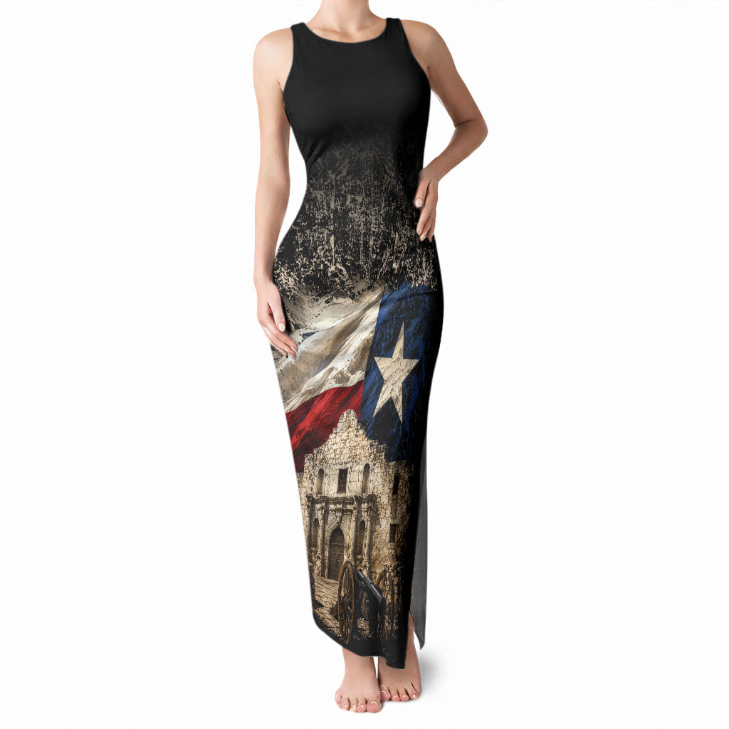 Remember The Alamo Texas Flag Tank Maxi Dress Distressed Historical Texan Pride