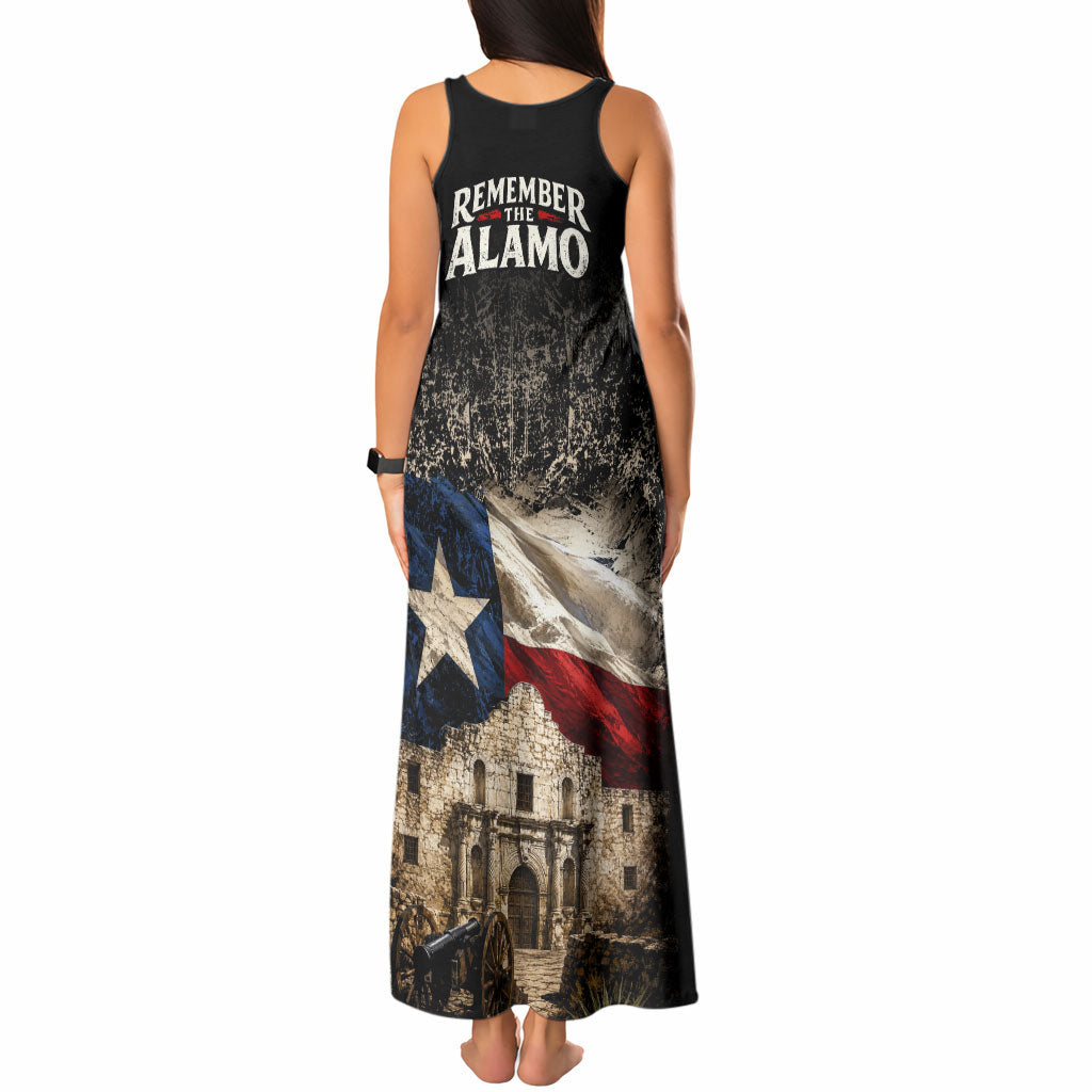 Remember The Alamo Texas Flag Tank Maxi Dress Distressed Historical Texan Pride