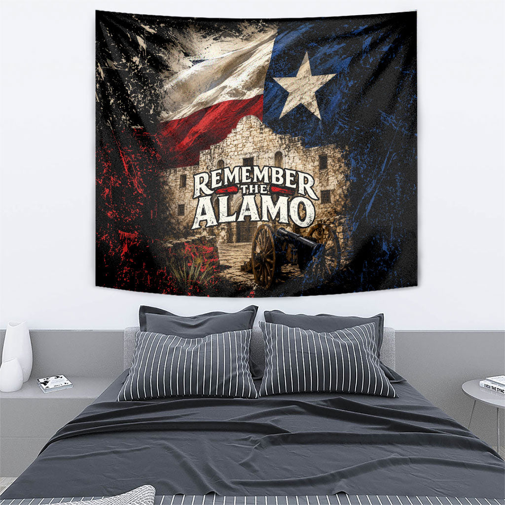 Remember The Alamo Texas Flag Tapestry Distressed Historical Texan Pride