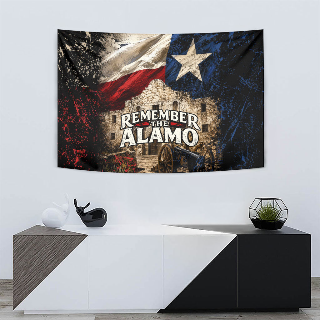 Remember The Alamo Texas Flag Tapestry Distressed Historical Texan Pride