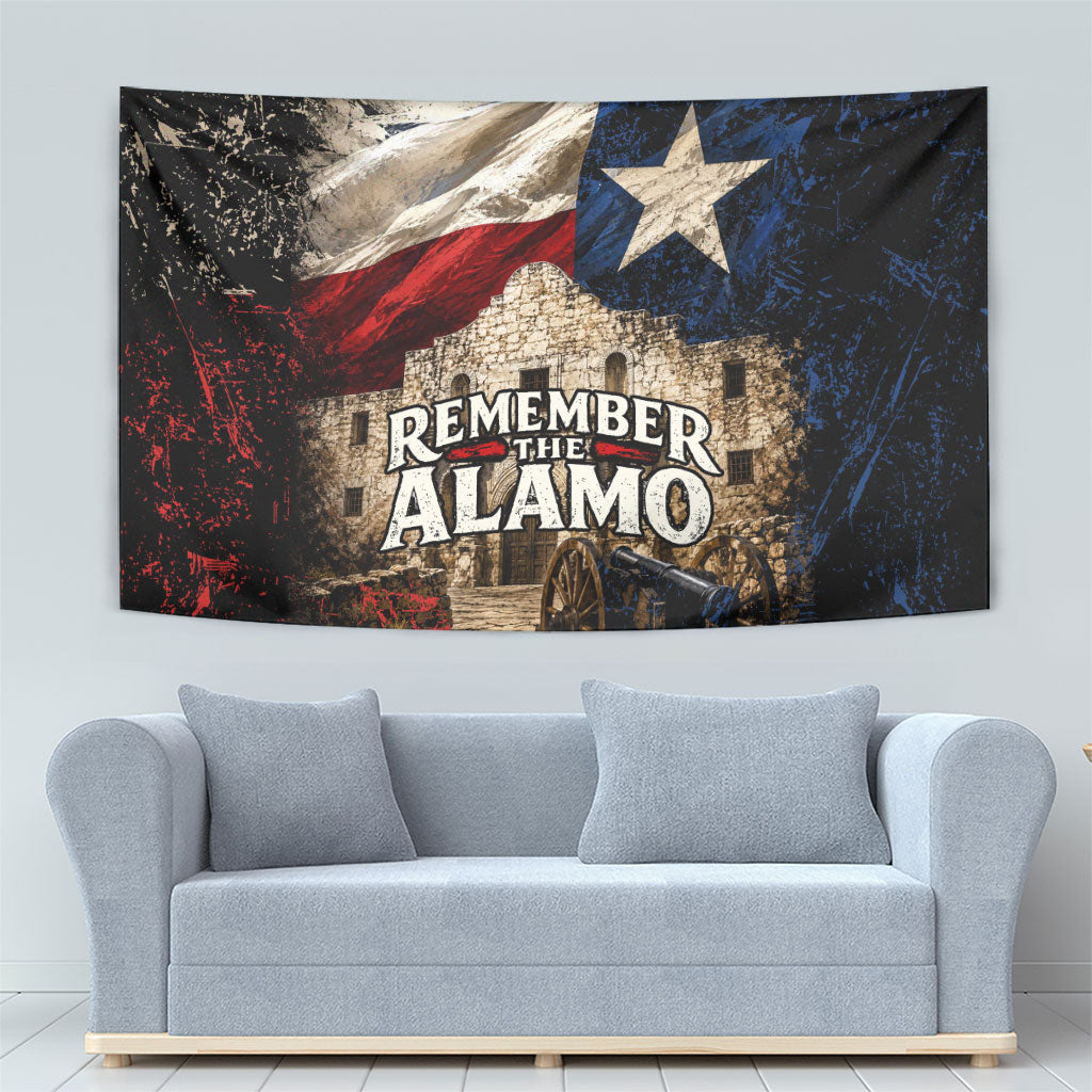 Remember The Alamo Texas Flag Tapestry Distressed Historical Texan Pride