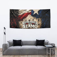 Remember The Alamo Texas Flag Tapestry Distressed Historical Texan Pride