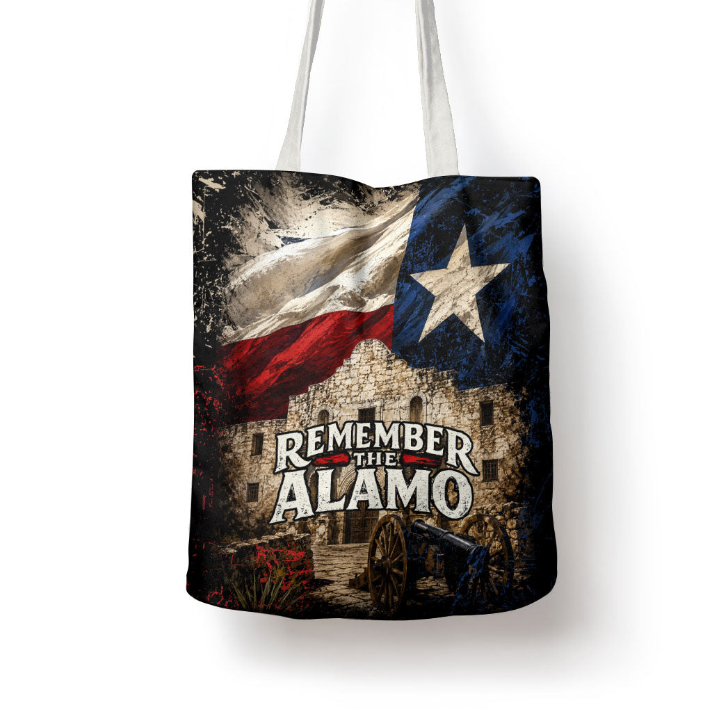 Remember The Alamo Texas Flag Tote Bag Distressed Historical Texan Pride
