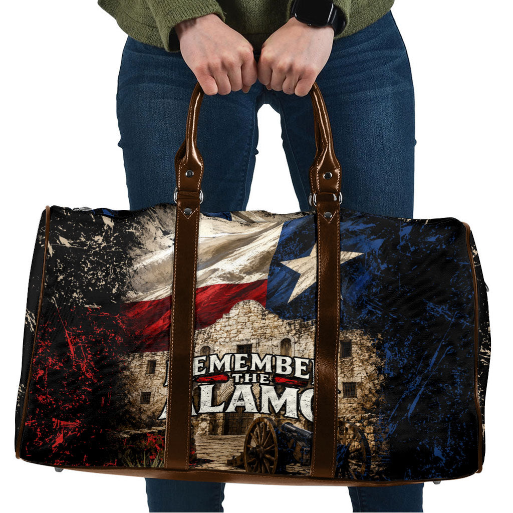 Remember The Alamo Texas Flag Travel Bag Distressed Historical Texan Pride