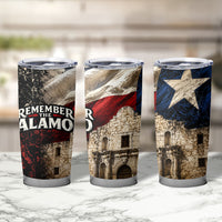 Remember The Alamo Texas Flag Tumbler Cup Distressed Historical Texan Pride