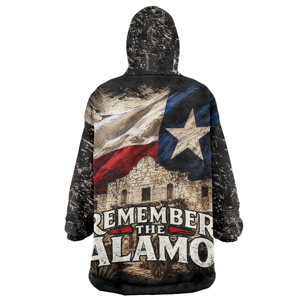 Remember The Alamo Texas Flag Wearable Blanket Hoodie Distressed Historical Texan Pride