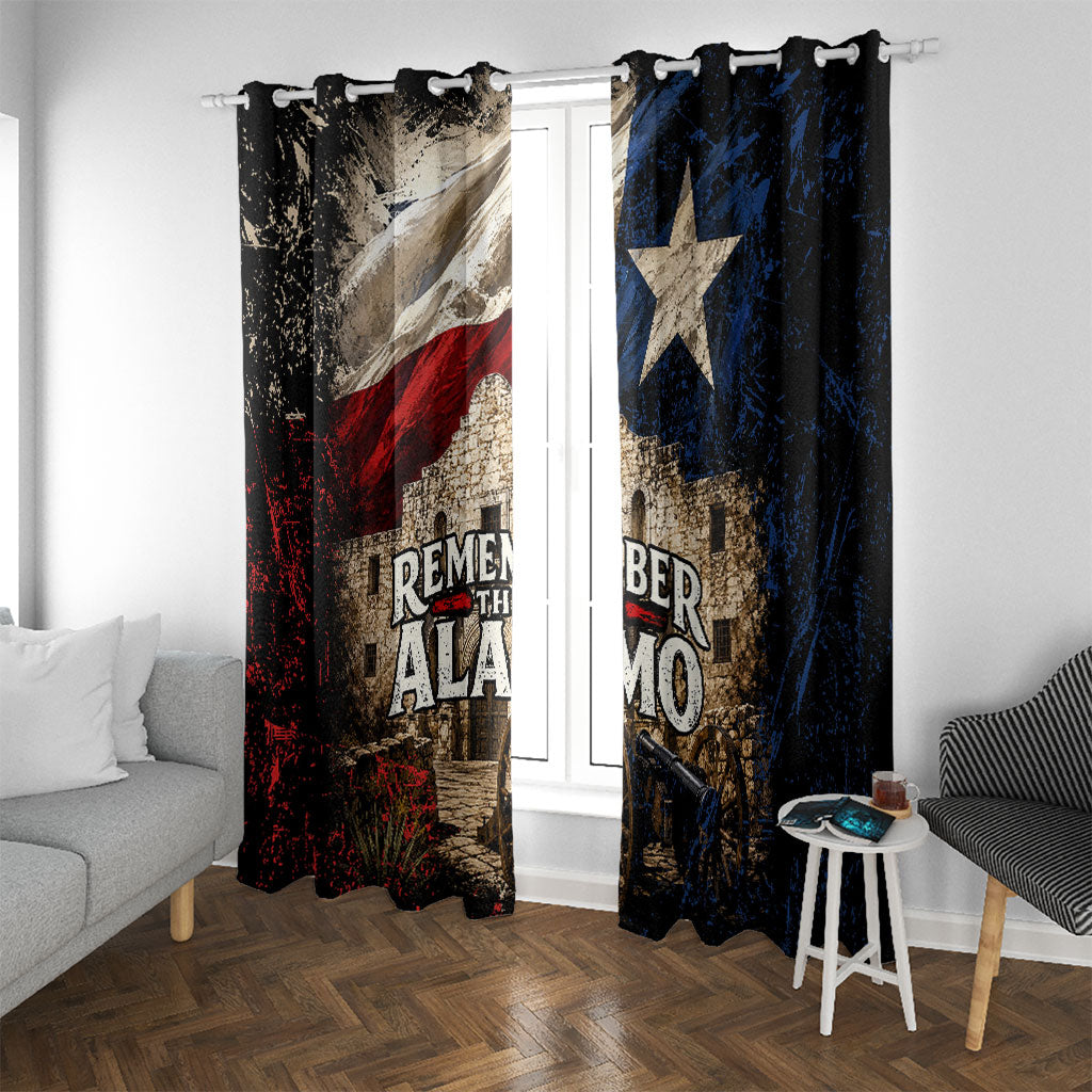 Remember The Alamo Texas Flag Window Curtain Distressed Historical Texan Pride