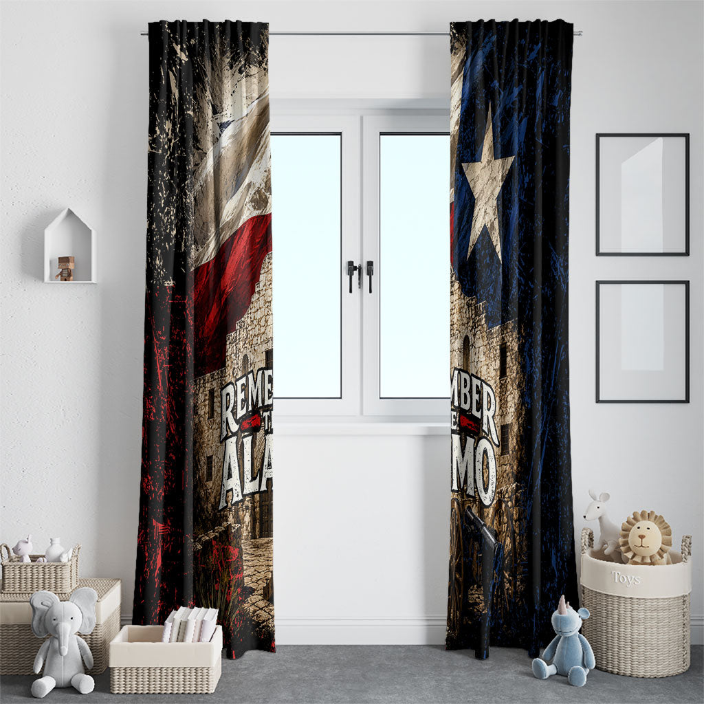Remember The Alamo Texas Flag Window Curtain Distressed Historical Texan Pride