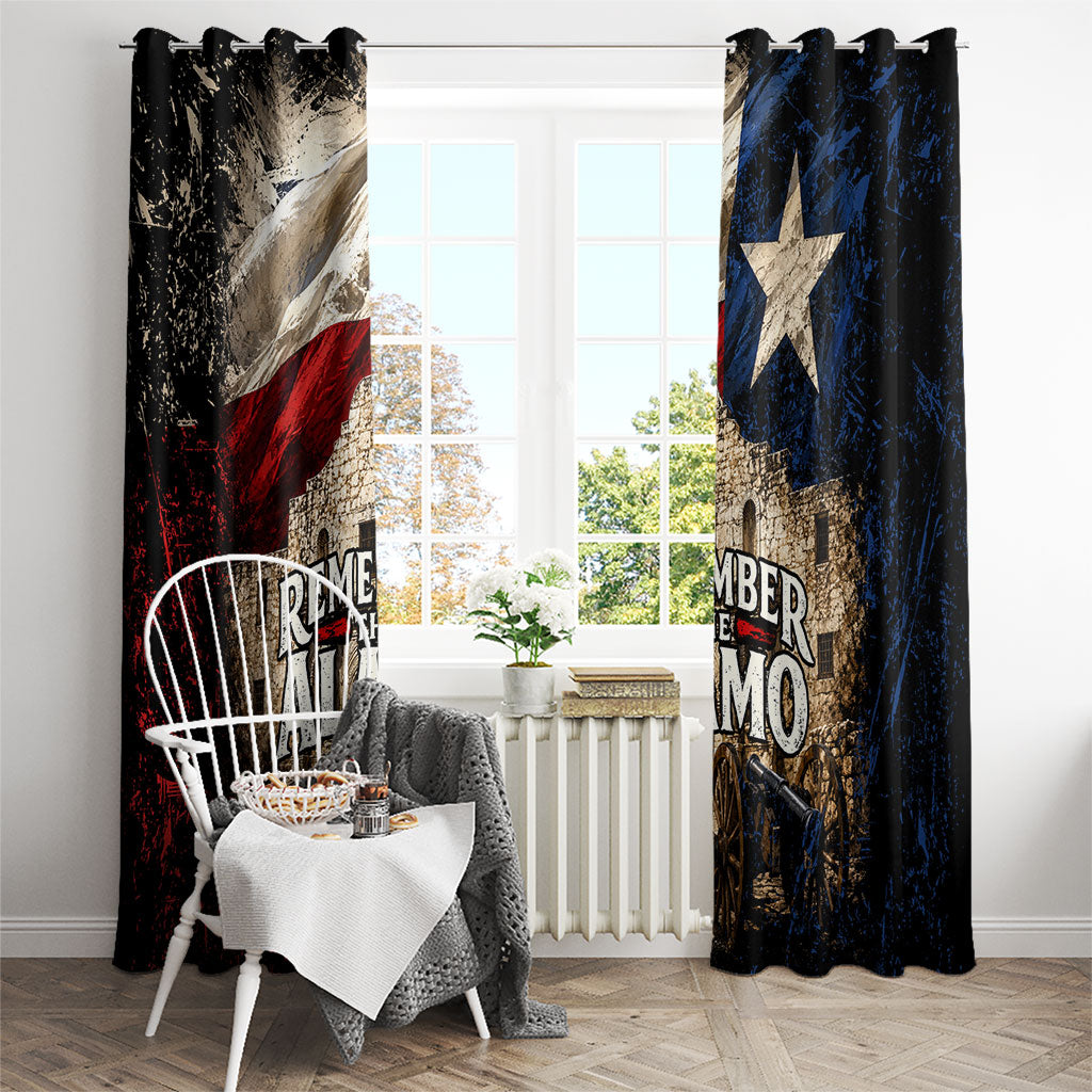 Remember The Alamo Texas Flag Window Curtain Distressed Historical Texan Pride