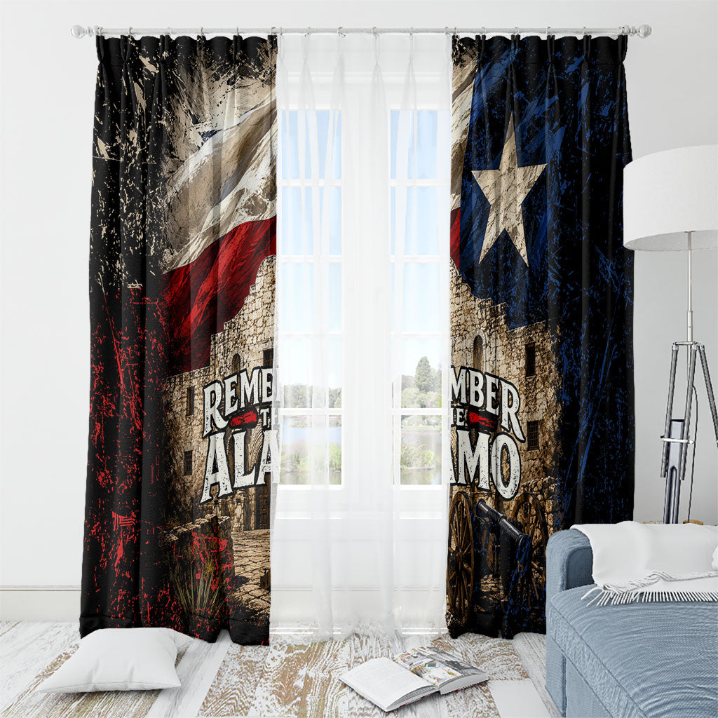 Remember The Alamo Texas Flag Window Curtain Distressed Historical Texan Pride