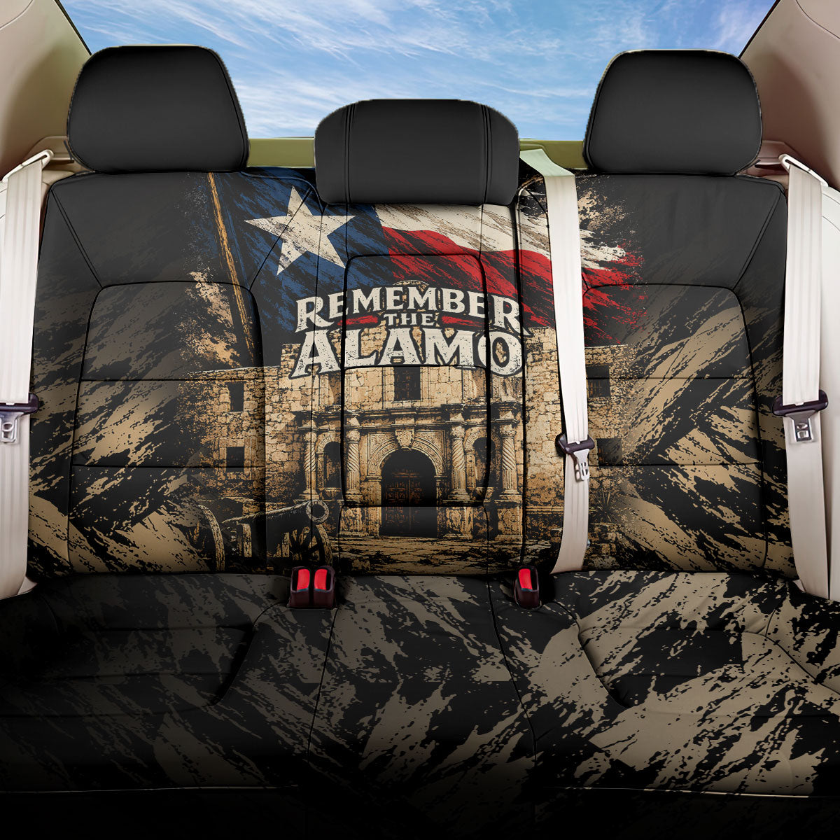 Remember The Alamo Texas Back Car Seat Cover Texan Pride Historical Heritage