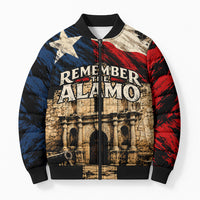 Remember The Alamo Texas Bomber Puffer Jacket Texan Pride Historical Heritage