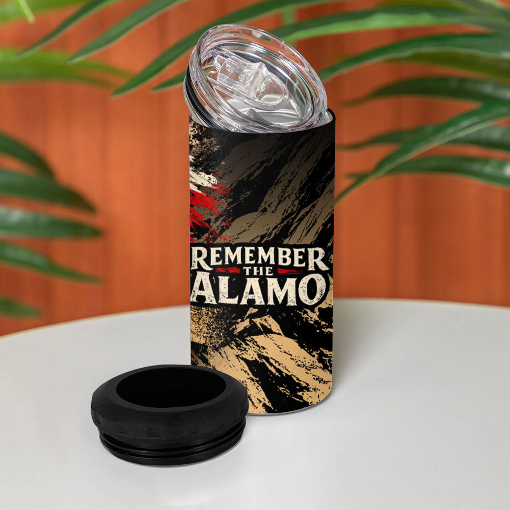 Remember The Alamo Texas 4 in 1 Can Cooler Tumbler Texan Pride Historical Heritage